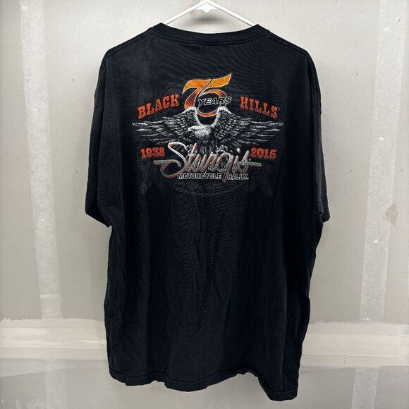Hot Leathers Sturgis Rally South Dakota 2XL Shirt Large Black 75th Anniversary - Picture 5 of 7
